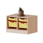 ErgoTray Regal, 2reihig, 1 OH, fahrbar, 2 flache und 2 hohe Boxen, B/H/T 70,3x46x40cm 